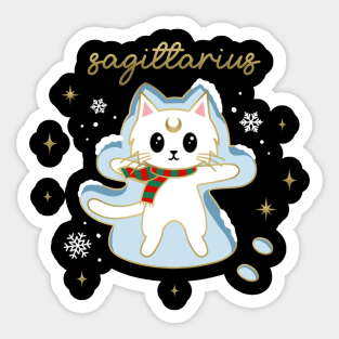 Sagittarius Holiday Kitty Cat Sticker